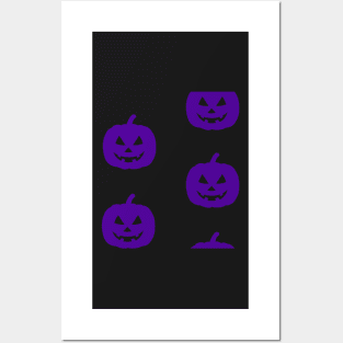 Rotund Jack-O-Lantern Tile (Purple) Posters and Art